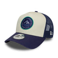 New Era Outdoor Washed Navy 9FORTY A-Frame Trucker Adjustable Cap-kentox