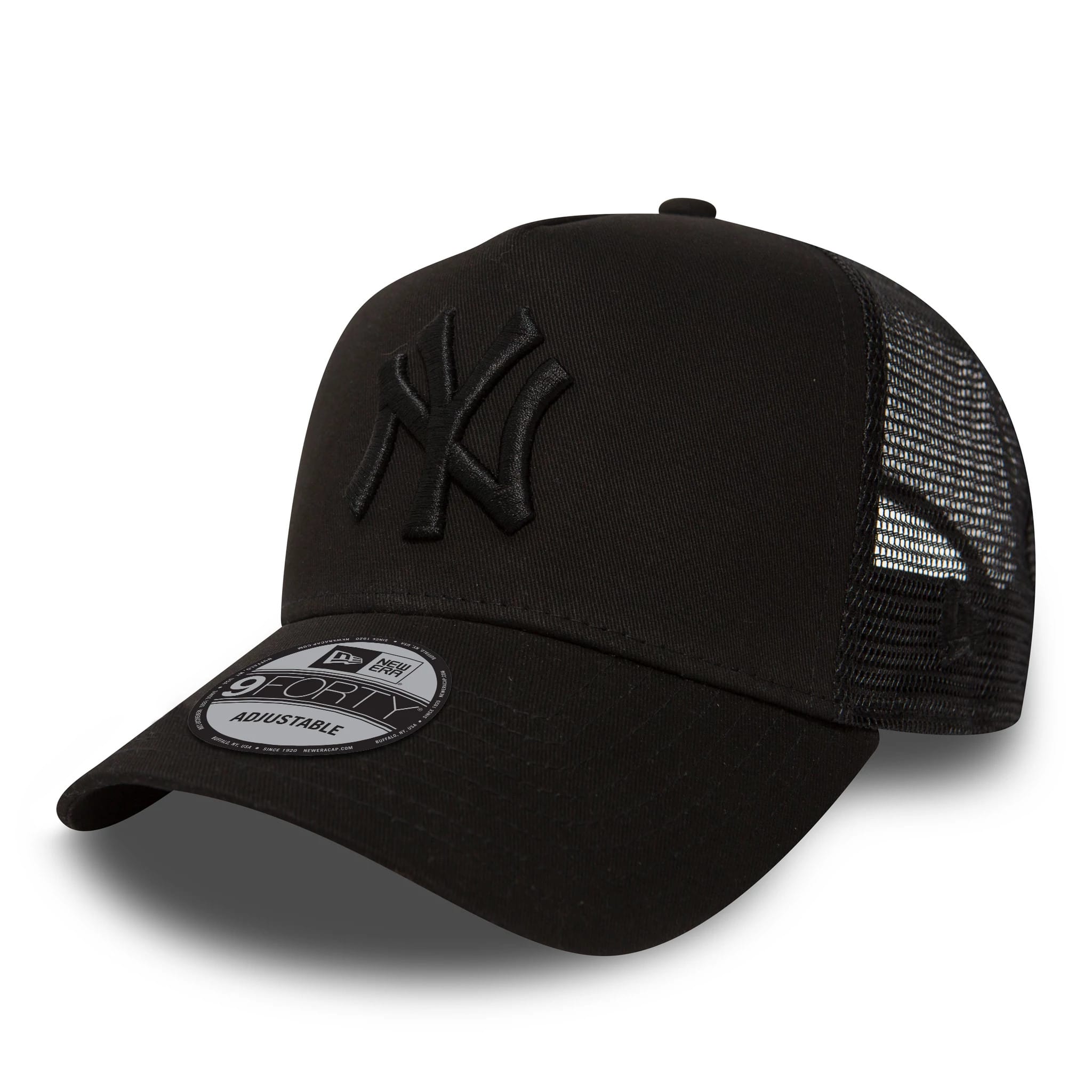 New York Yankees Kids All Black A-Frame Trucker Cap-kentox