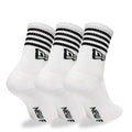 New Era Stripe 3 Pack Crew White Socks-kentox