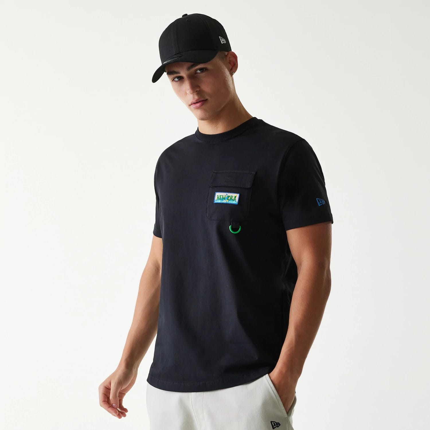 New Era Outdoor Earth Day Black Side Pocket T-Shirt-kentox