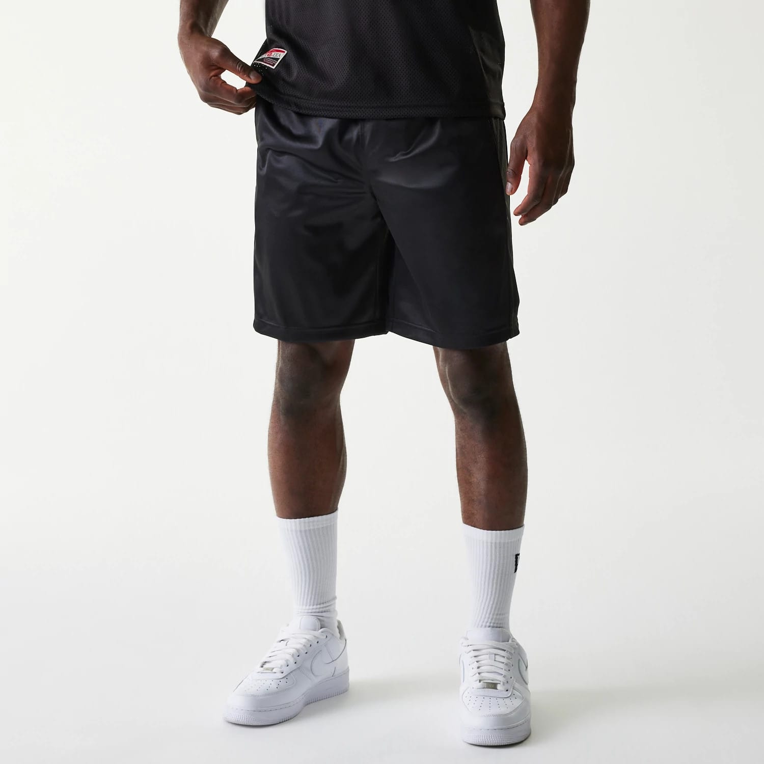 New Era Retro Sports Black Mesh Shorts-kentox