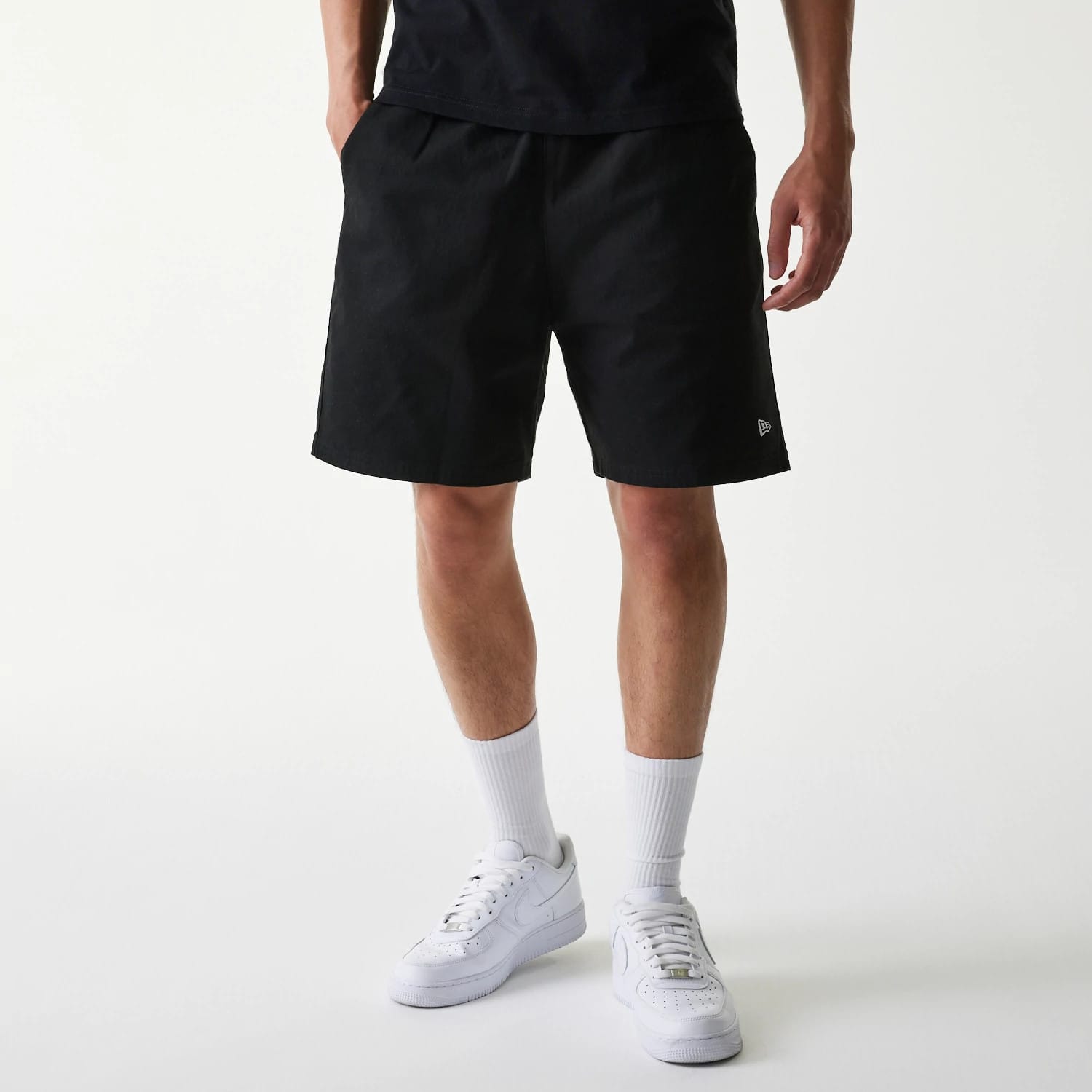 New Era Japan Woven Black Shorts-kentox