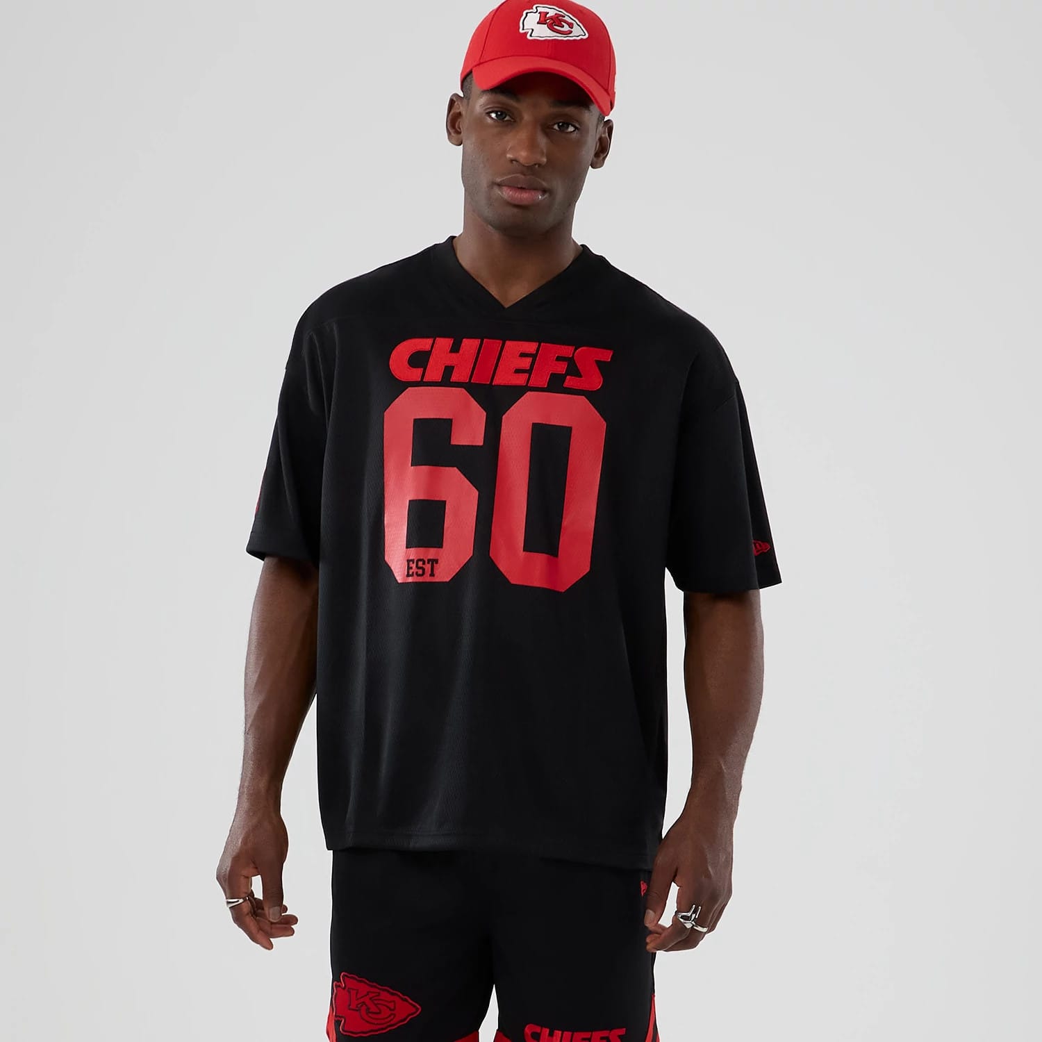 Kansas City Chiefs NFL Historic Black Oversized T-Shirt-kentox