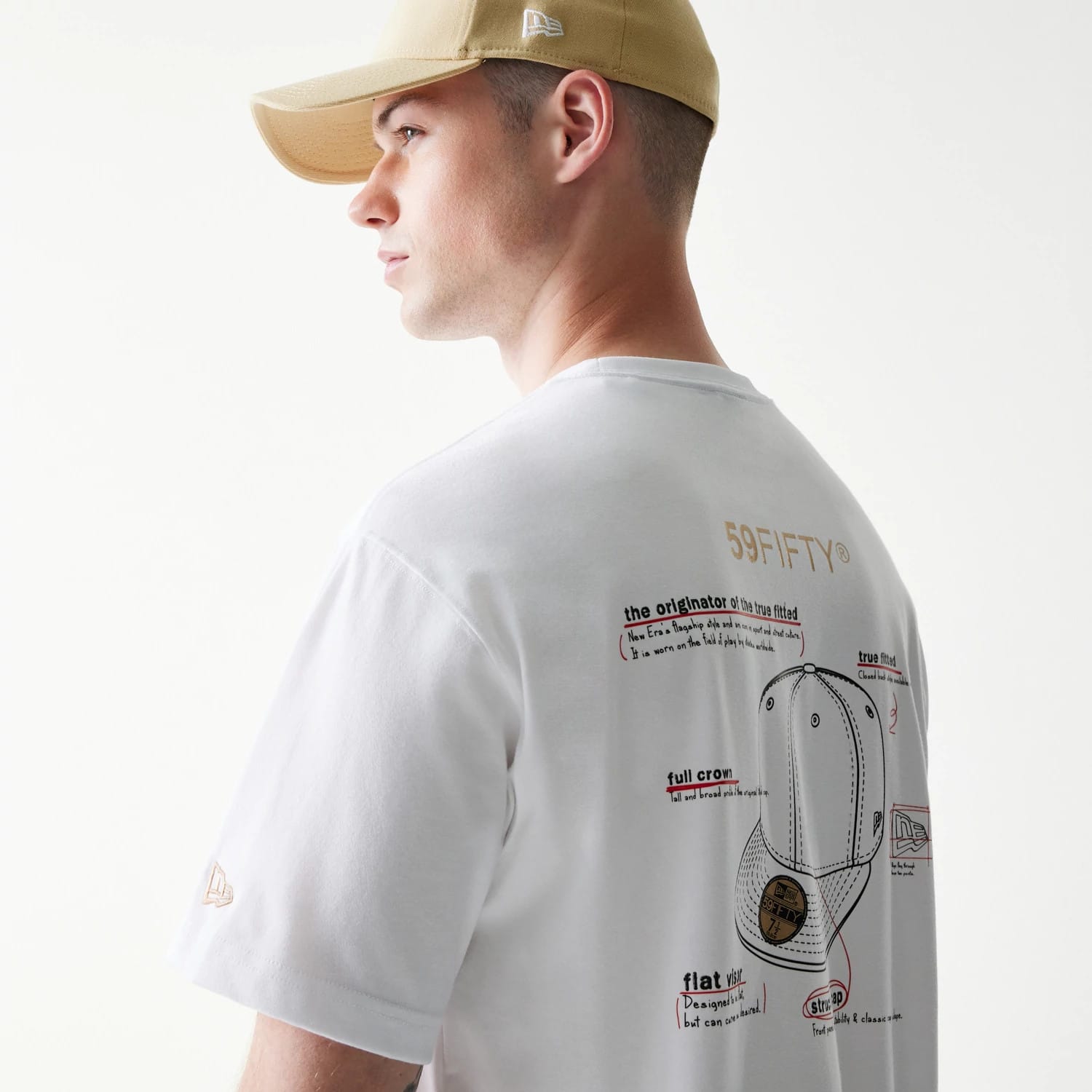 59FIFTY Fitted Cap Description Graphic White T-Shirt-kentox