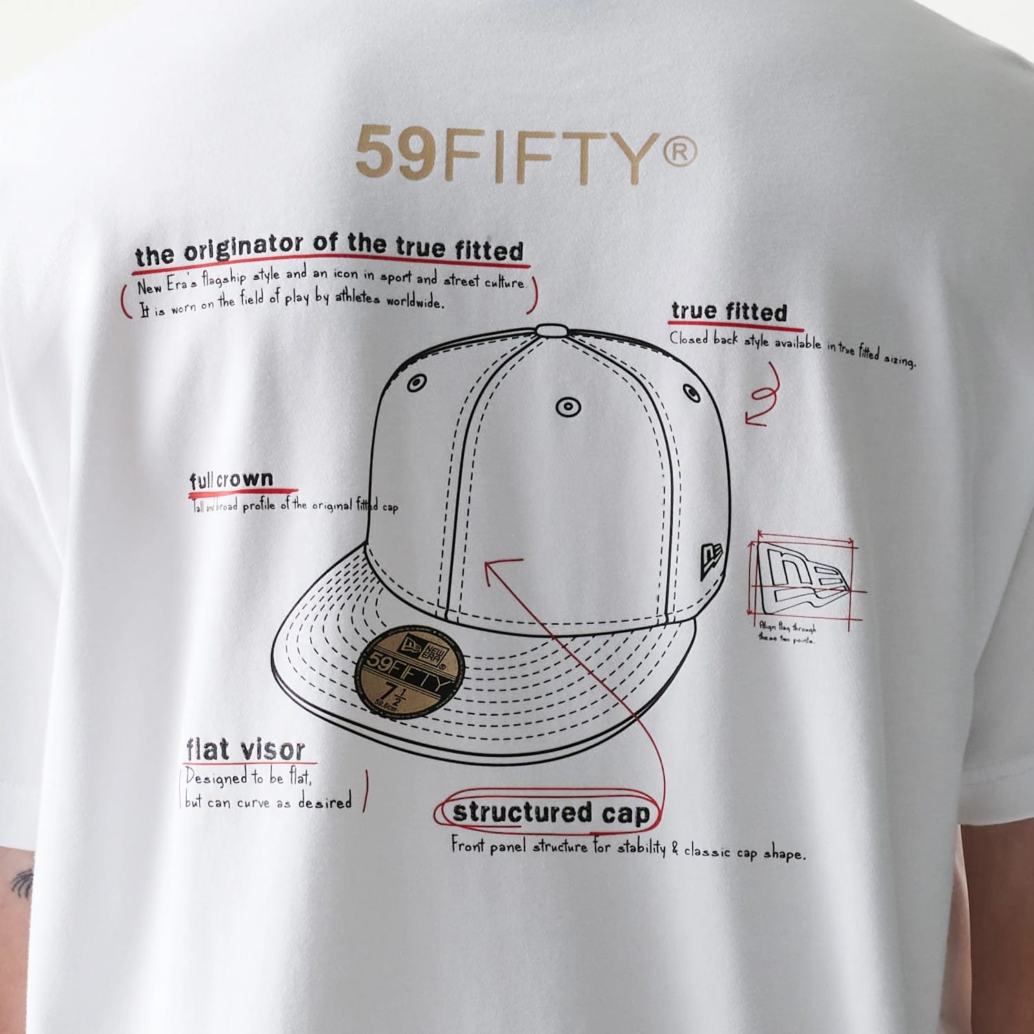 59FIFTY Fitted Cap Description Graphic White T-Shirt-kentox