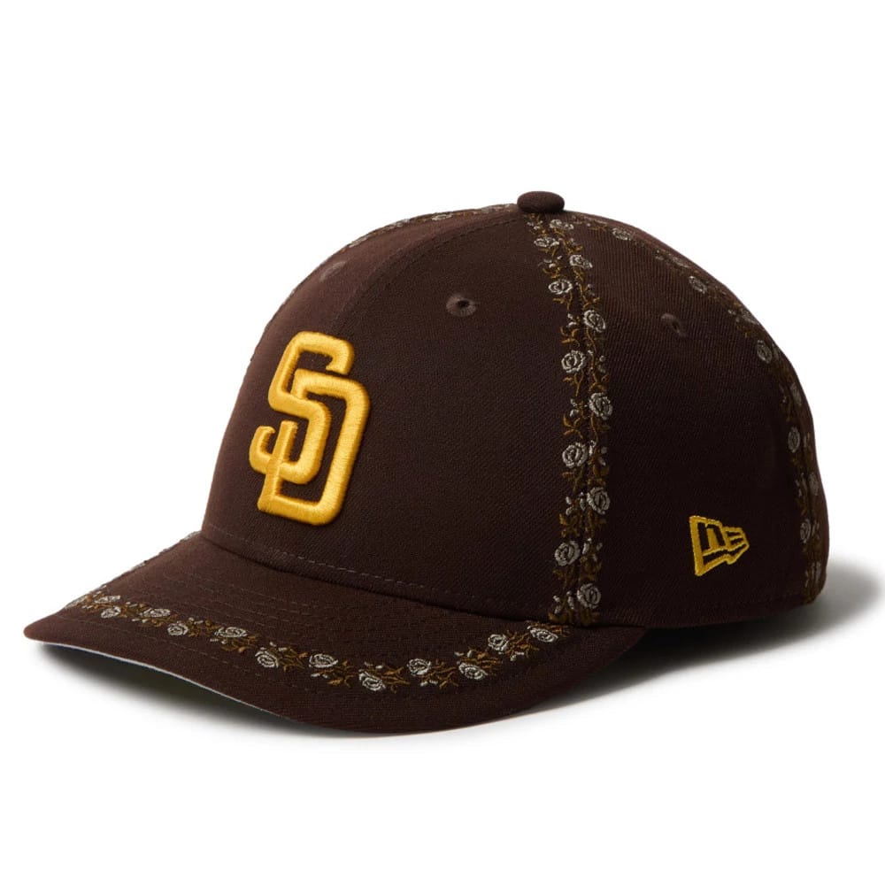 San Diego Padres MLB Rose Emblem Dark Brown Low Profile 59FIFTY Fitted Cap-kentox