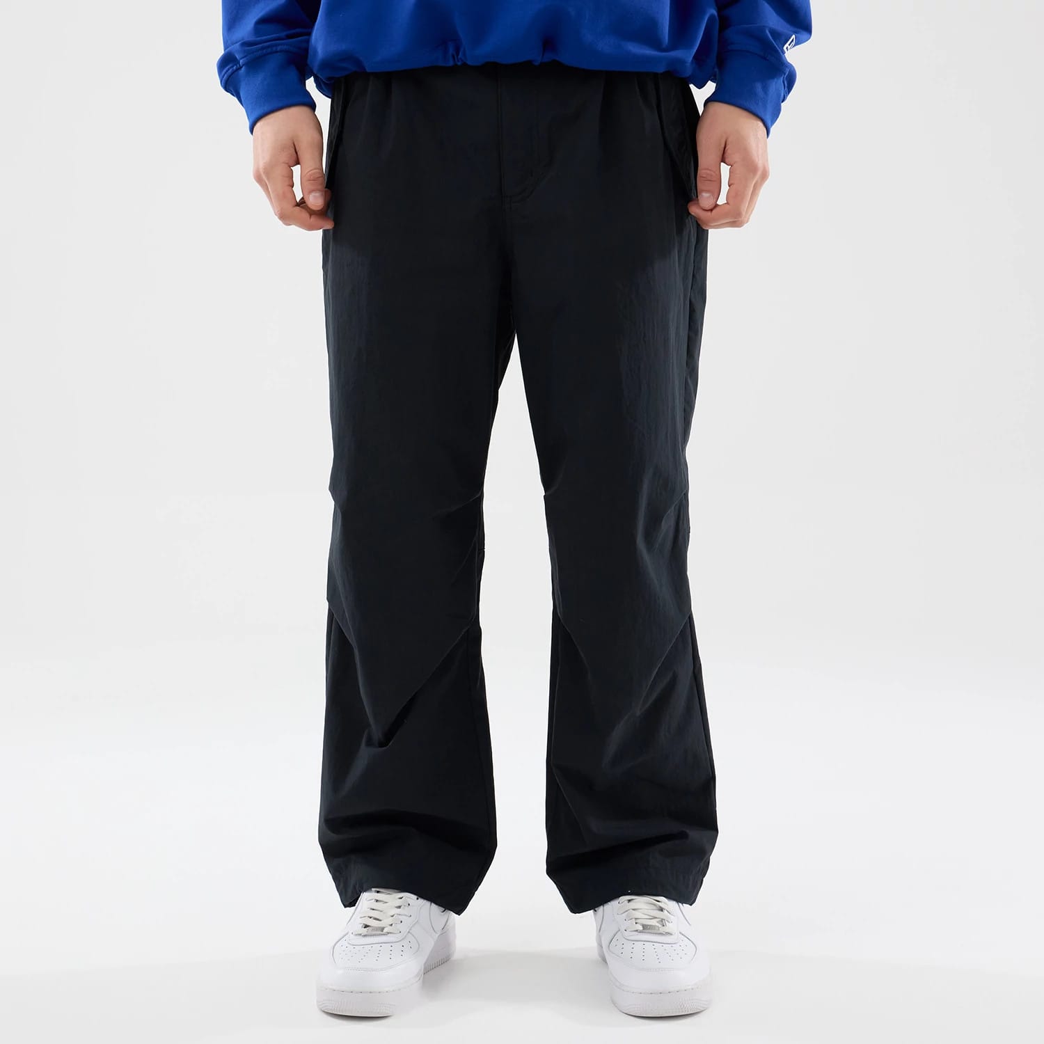 New Era Organic Black Parachute Trousers-kentox