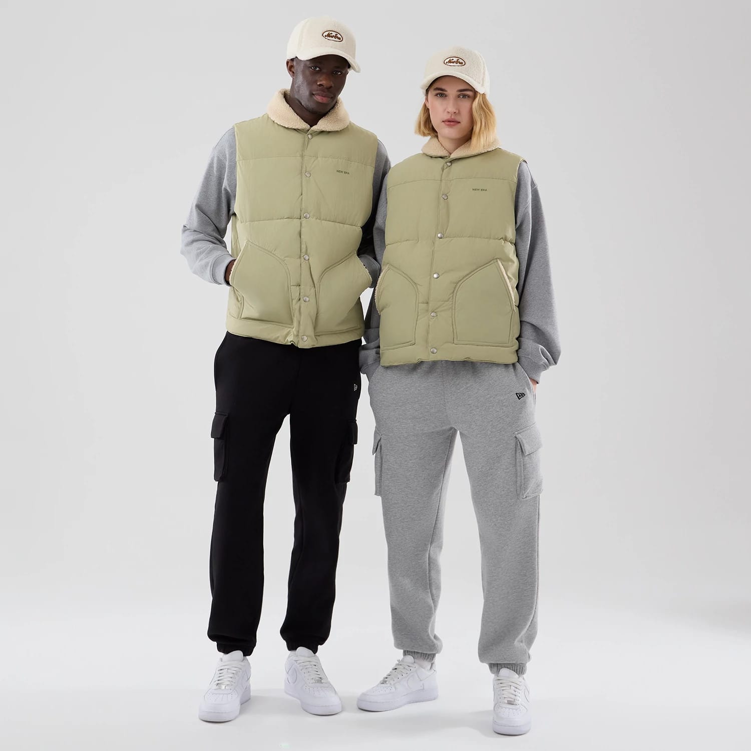 New Era Organic Boa Neck Khaki Gilet-kentox