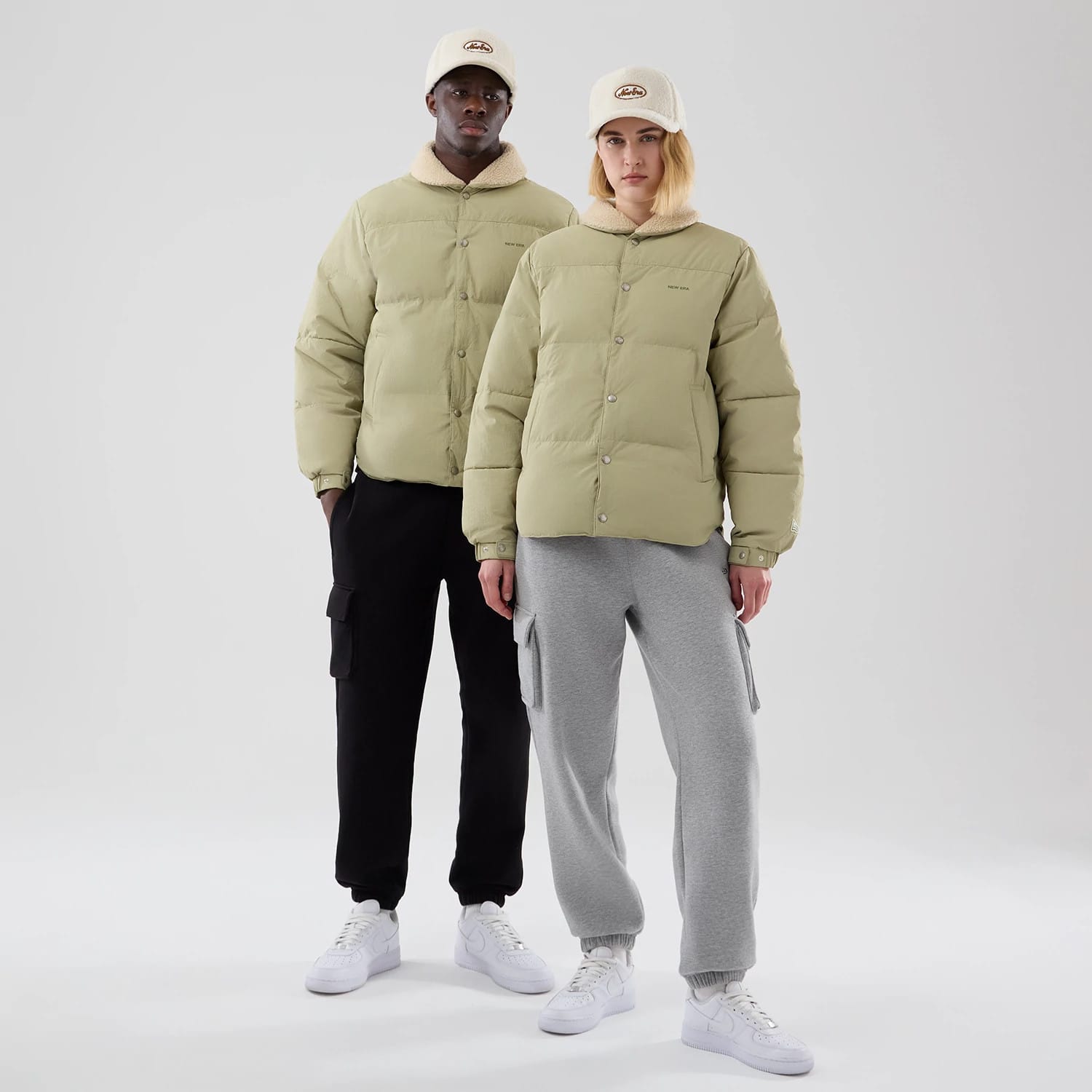 New Era Organic Boa Neck Khaki Jacket-kentox