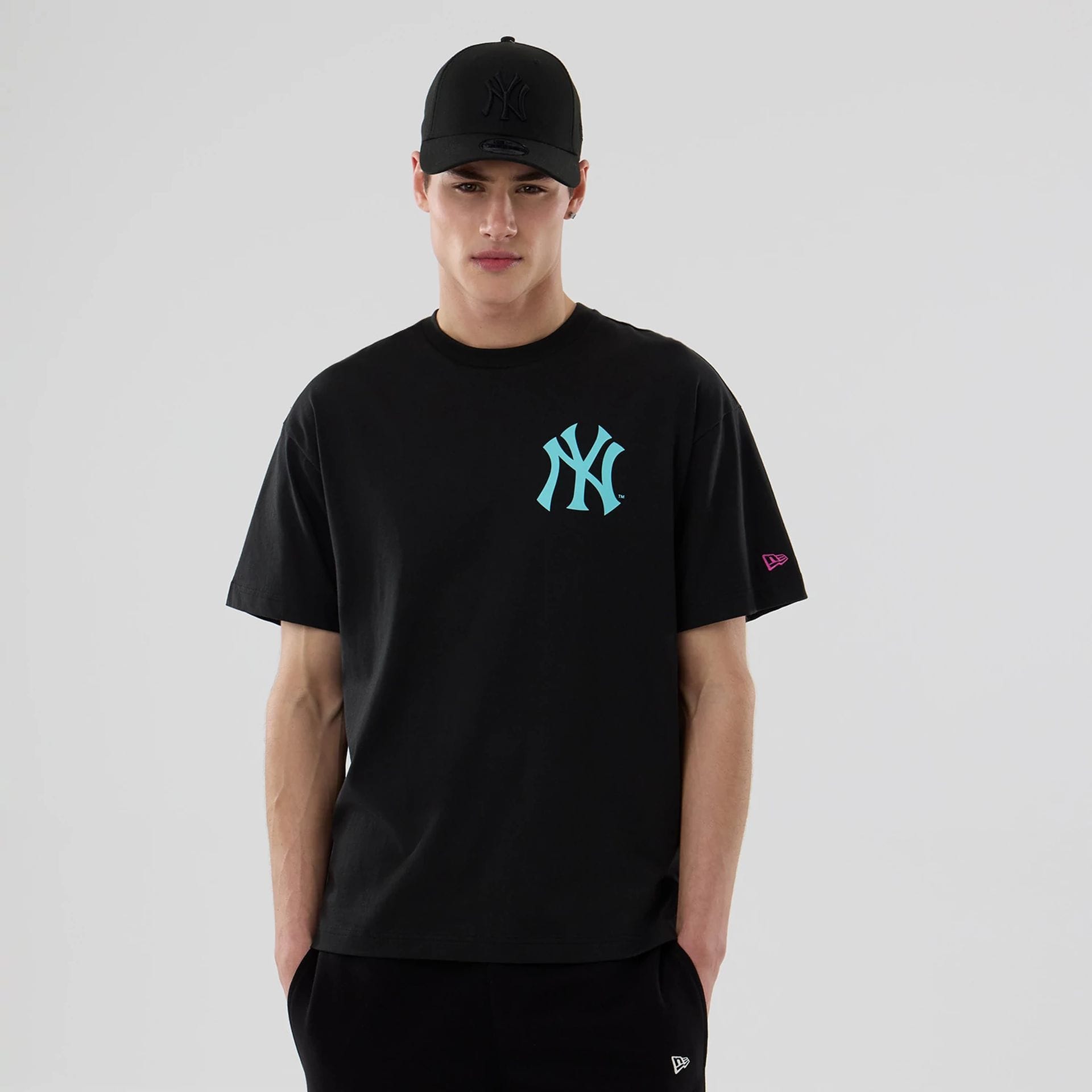 New York Yankees MLB Neon Light Black T-Shirt-kentox