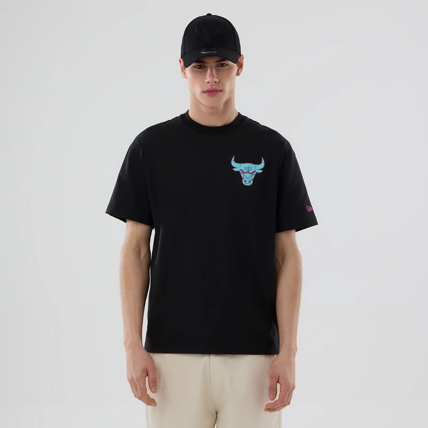 Chicago Bulls NBA Neon Light Black T-Shirt-kentox