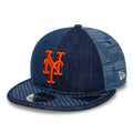 New York Mets MLB Multi Denim Dark Blue Retro Crown 9FIFTY Adjustable Cap-kentox