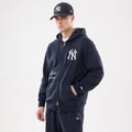 New York Yankees MLB Comfort Navy 2 Way Full Zip Hoodie-kentox