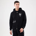 New York Mets MLB Comfort Black 2 Way Full Zip Hoodie-kentox