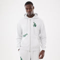 LA Dodgers MLB Comfort Grey 2 Way Full Zip Hoodie-kentox