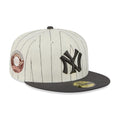 New York Yankees MLB Stripes Cream & Black 59FIFTY Fitted Cap-kentox