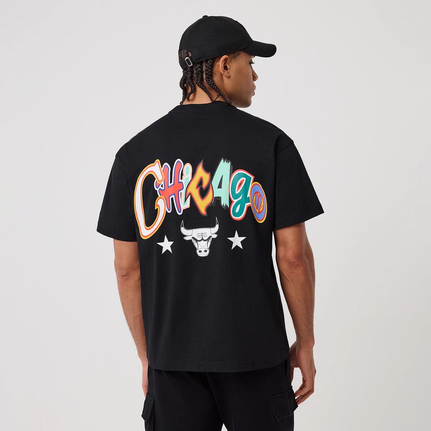 Chicago Bulls MLB Word Art Black T-Shirt-kentox