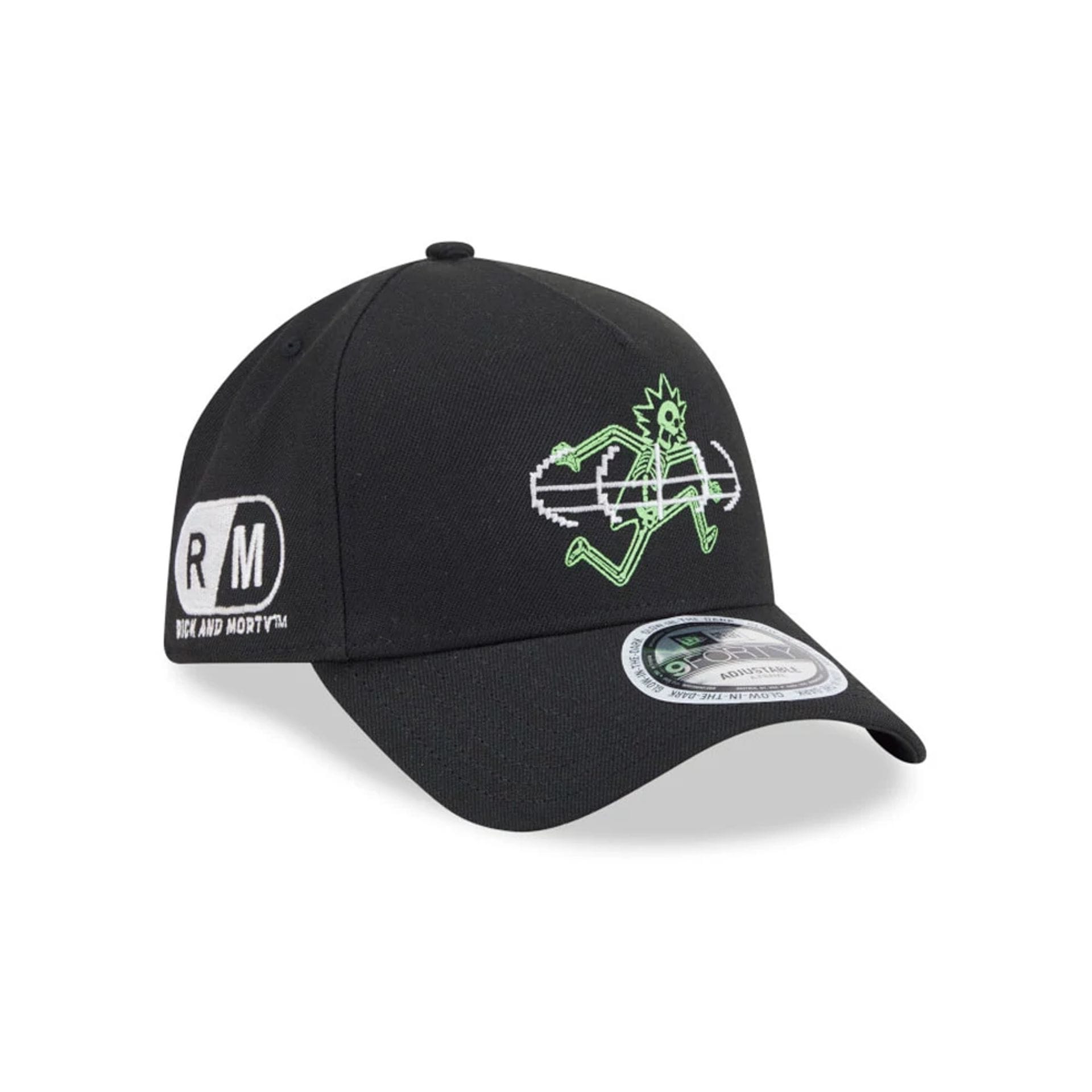Rick And Morty Glow In The Dark Black 9FORTY A-Frame Adjustable Cap-kentox