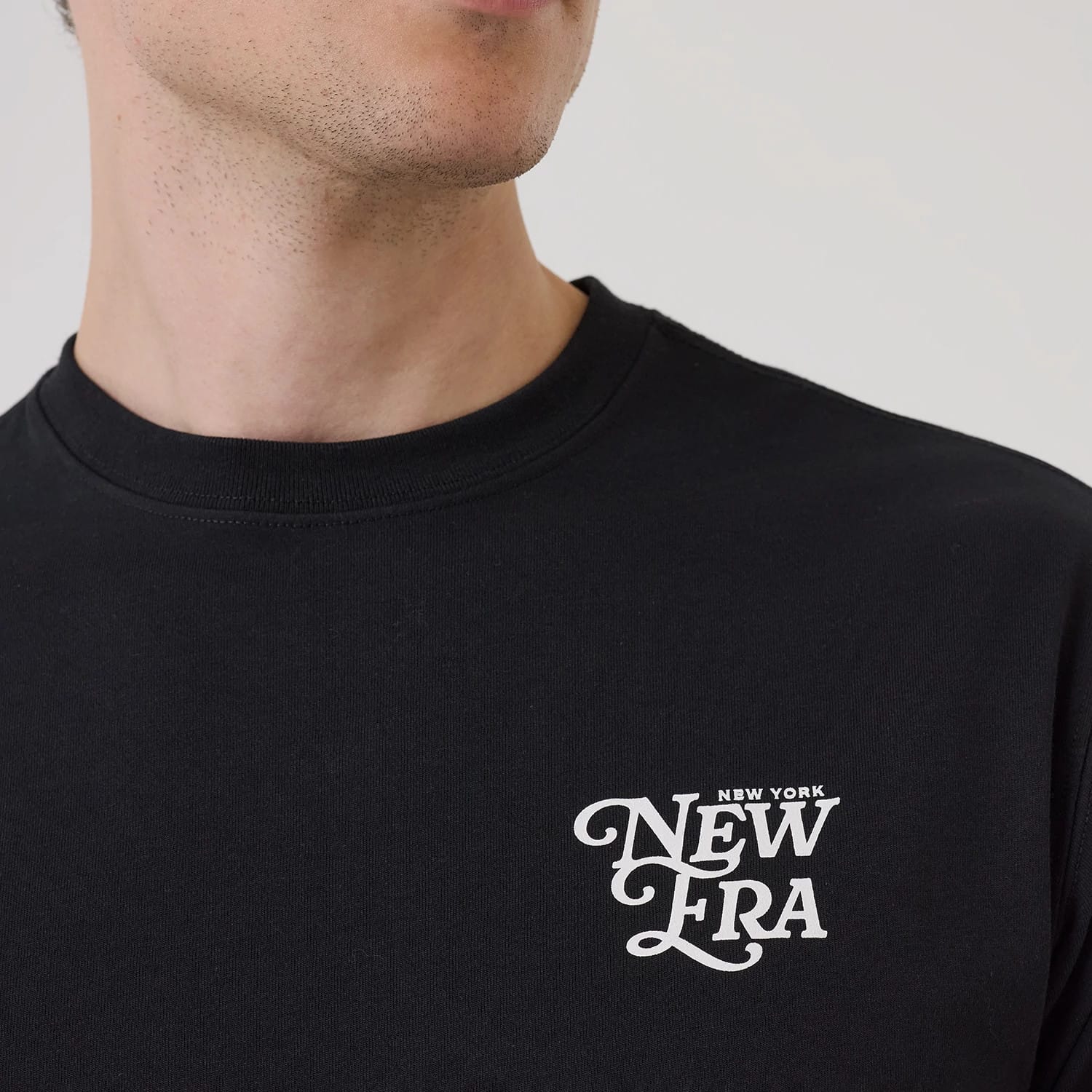 New Era Script Graphic Black T-Shirt-kentox