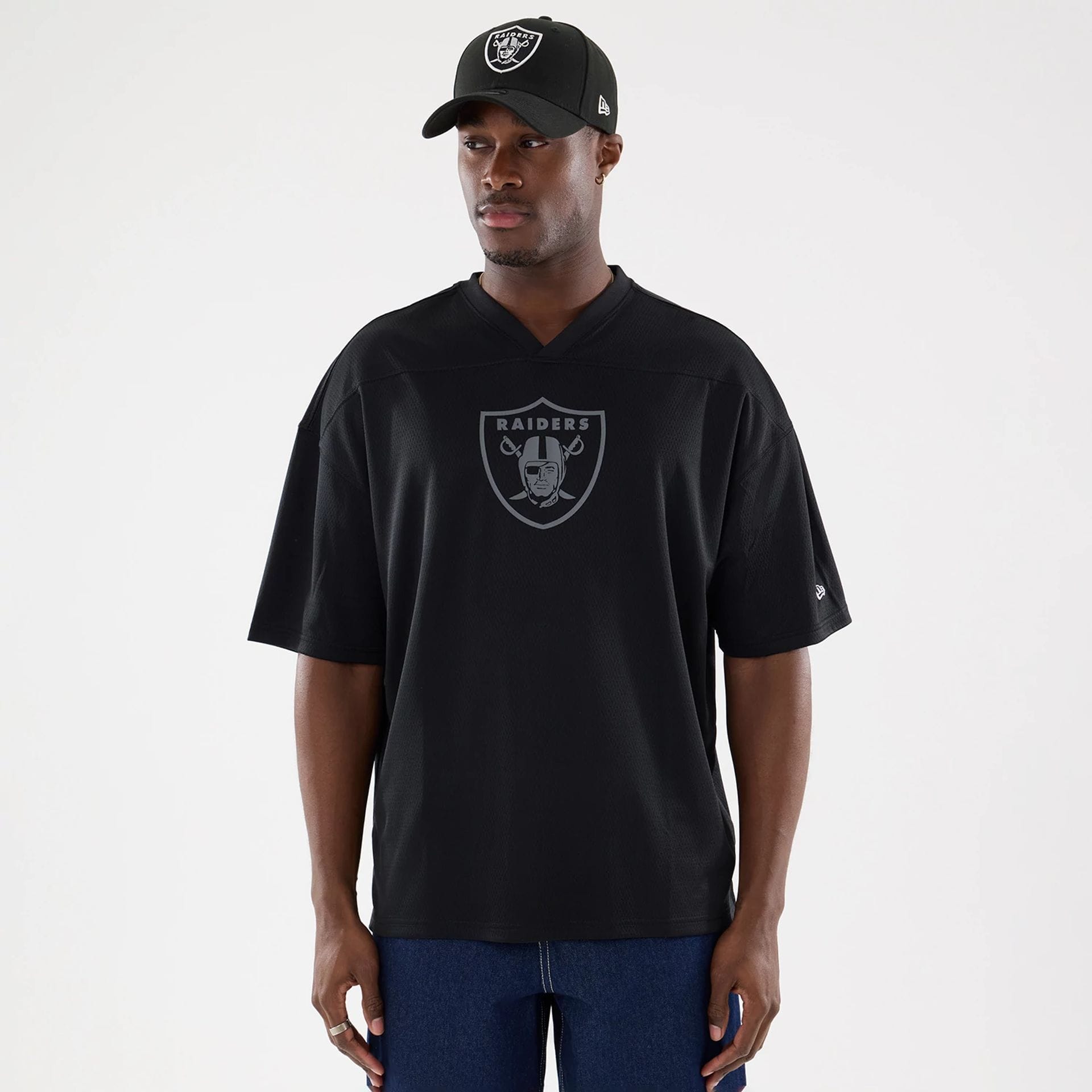 Las Vegas Raiders NFL Raiders Wear Black Mesh Oversized T-Shirt-kentox