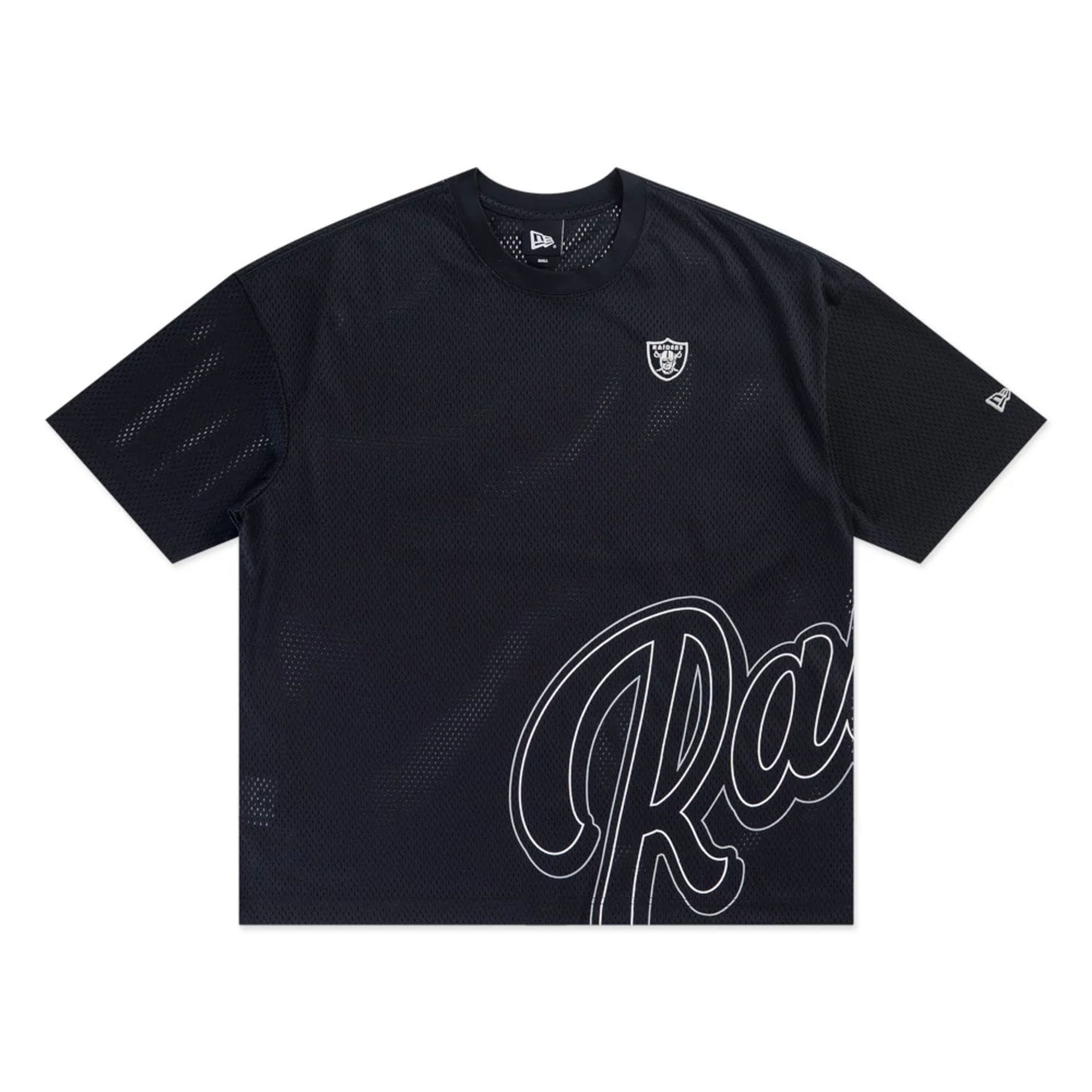 Las Vegas Raiders NFL Mix League Black Oversized Mesh T-Shirt-kentox
