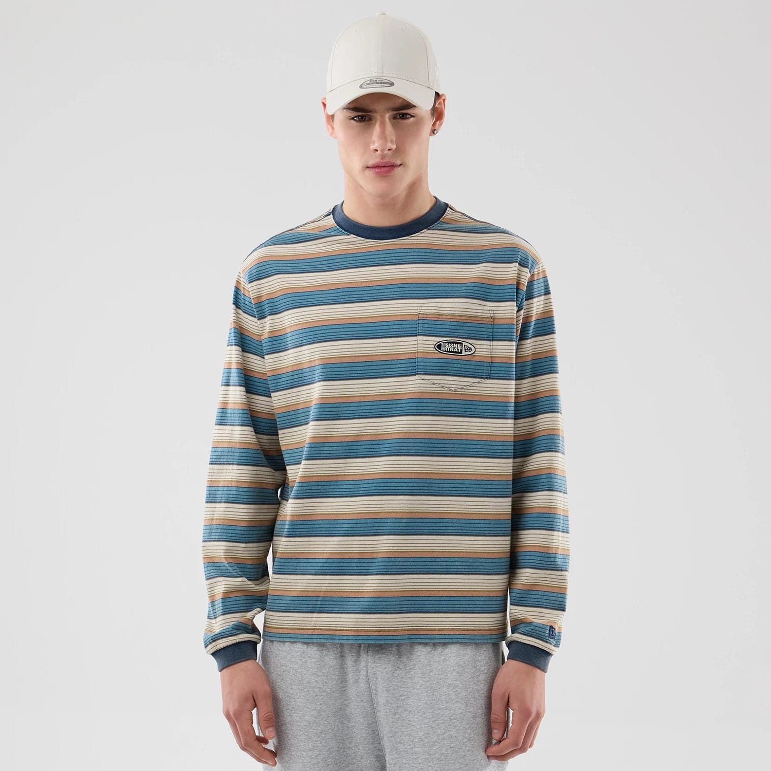 Thisisneverthat X New Era Border Beige Long Sleeve T-Shirt-kentox