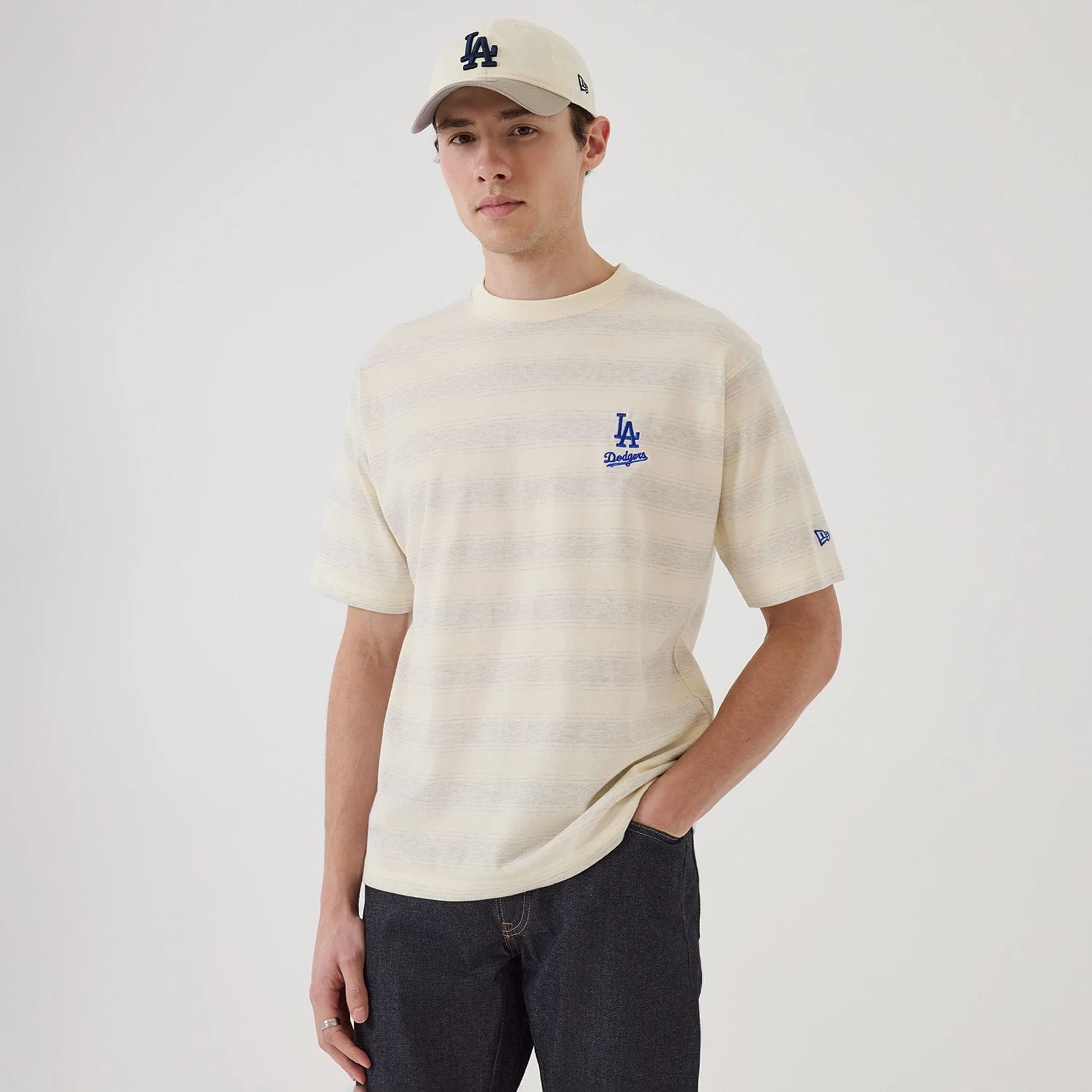 LA Dodgers MLB Border Cream Oversized T-Shirt-kentox