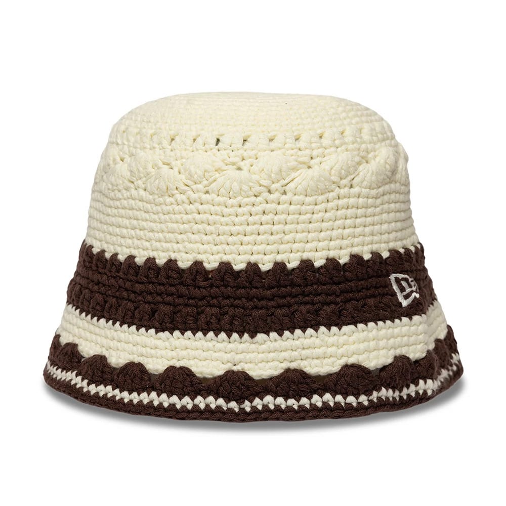 New Era Crochet Border White Explorer Bucket Hat-kentox
