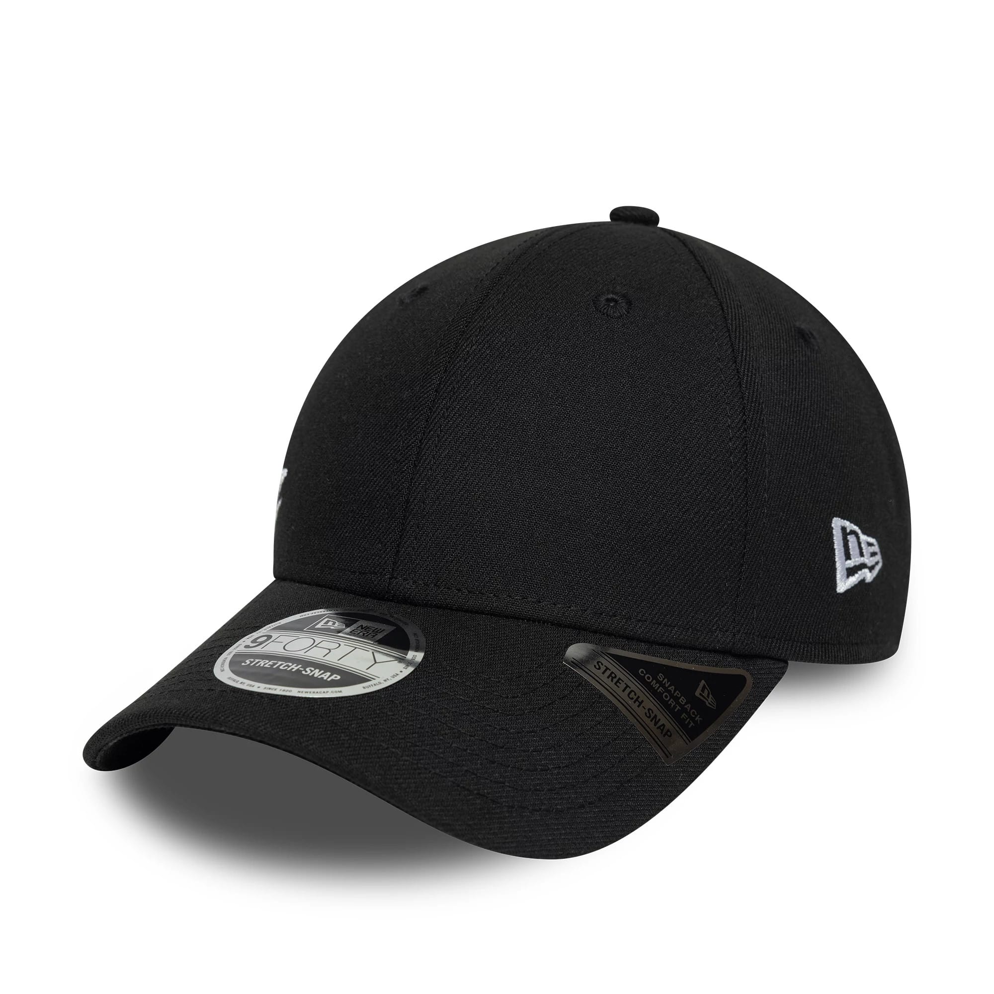 New Era Big Script Black 9FORTY Stretch Snap Adjustable Cap-kentox