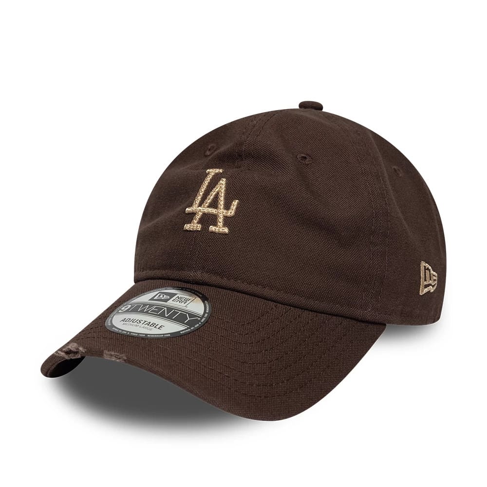 LA Dodgers MLB Distressed Dark Brown 9TWENTY Adjustable Cap-kentox