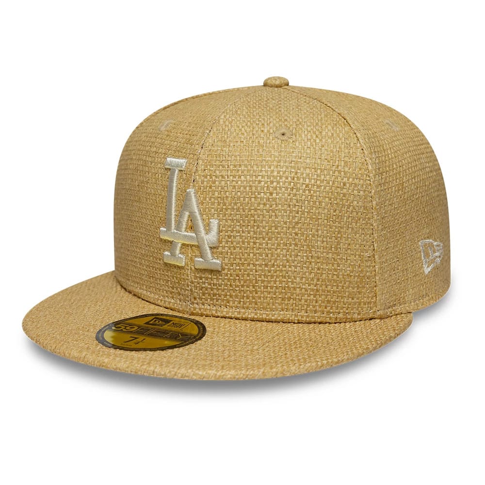 LA Dodgers MLB Straw Beige 59FIFTY Fitted Cap-kentox