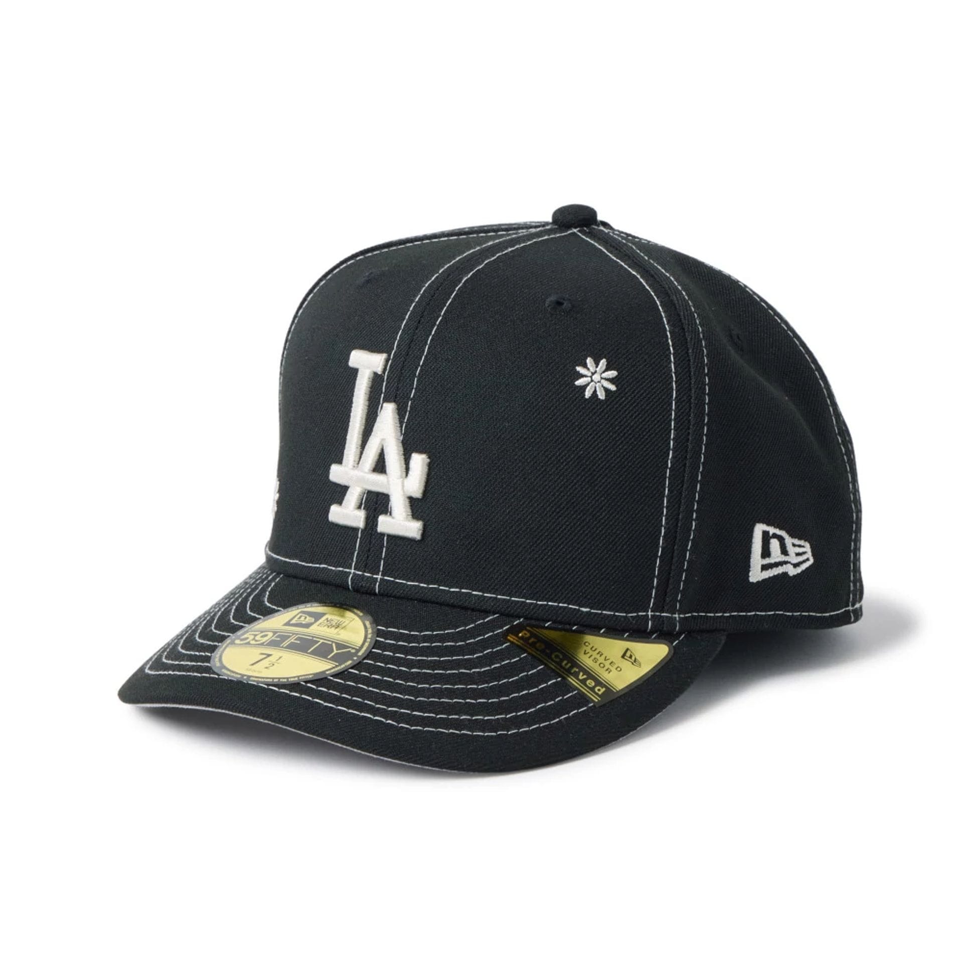 LA Dodgers MLB Floral Black 59FIFTY Fitted Cap-kentox