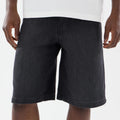 New Era Washed Black Bermuda Shorts-kentox
