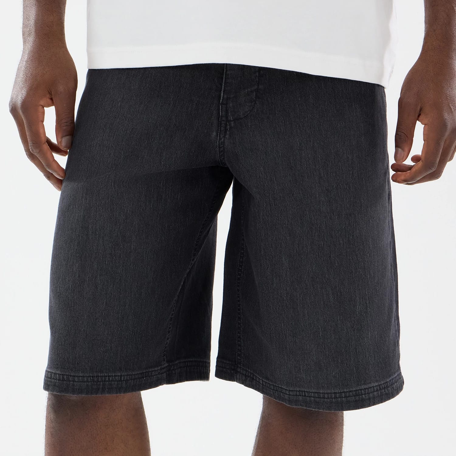 New Era Washed Black Bermuda Shorts-kentox