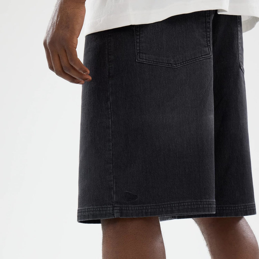 New Era Washed Black Bermuda Shorts-kentox