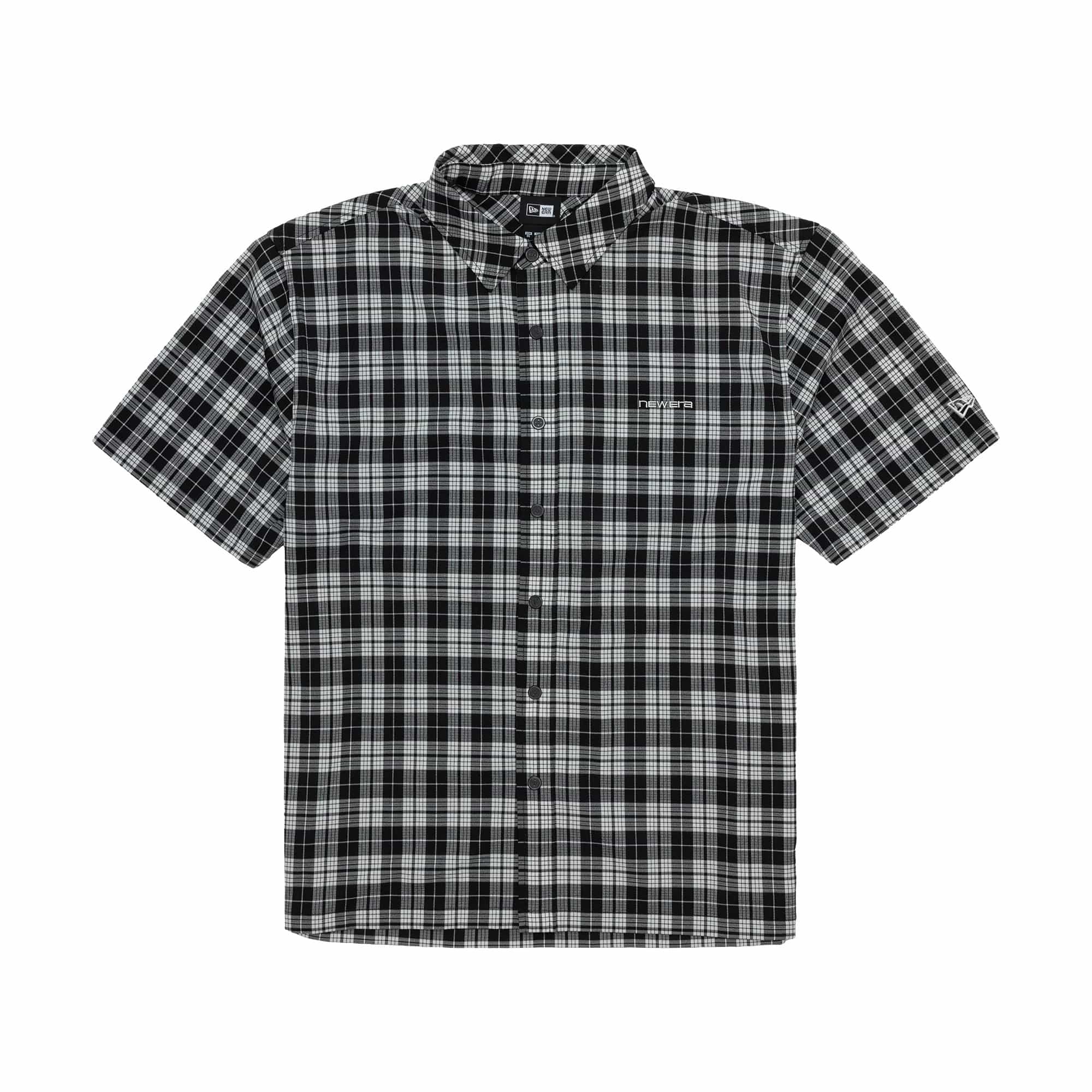 New Era Check Black Short Sleeve Shirt-kentox