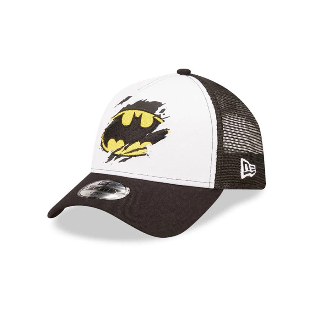 Child DC Batman White 9FORTY A-Frame Trucker Adjustable Cap-kentox