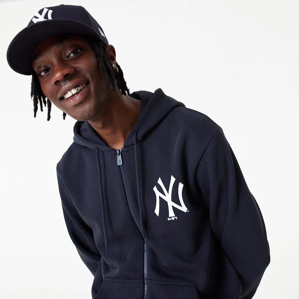 New York Yankees MLB Essential Navy Full Zip Hoodie-kentox