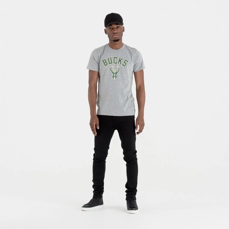Milwaukee Bucks NBA Regular Grey T-Shirt-kentox