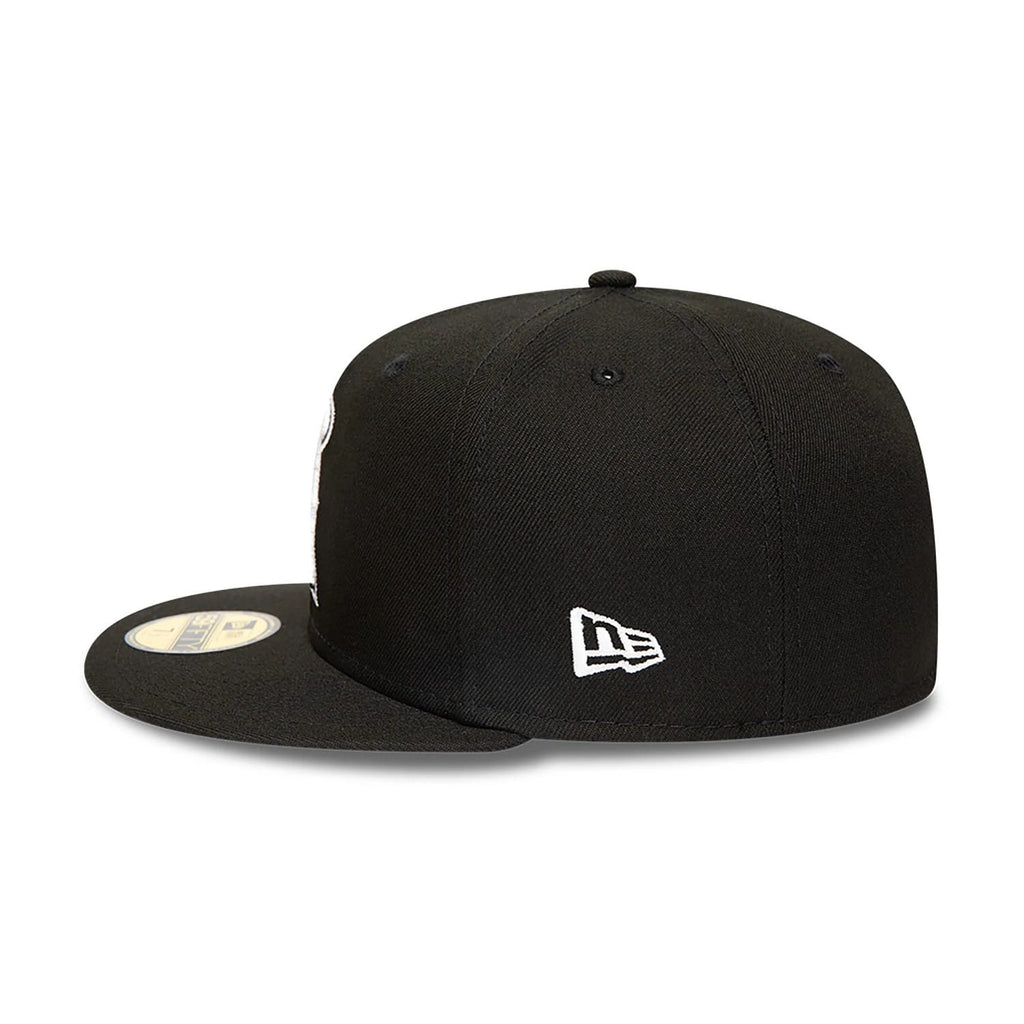 Anaheim Angels MLB Black and White 59FIFTY Fitted Cap-kentox