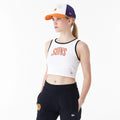 Phoenix Suns Womens NBA Team Wordmark White Crop Tank Top-kentox
