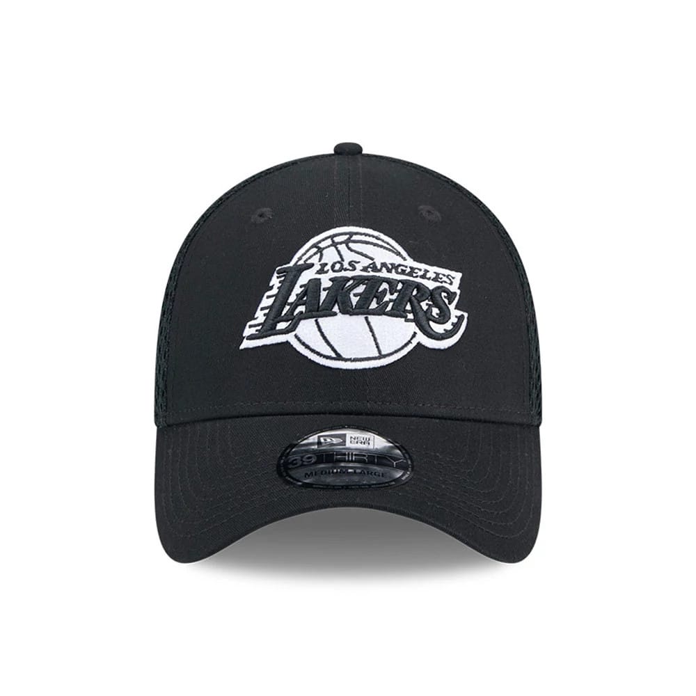 LA Lakers NBA Evergreen Neo Black 39THIRTY Stretch Fit Cap-kentox