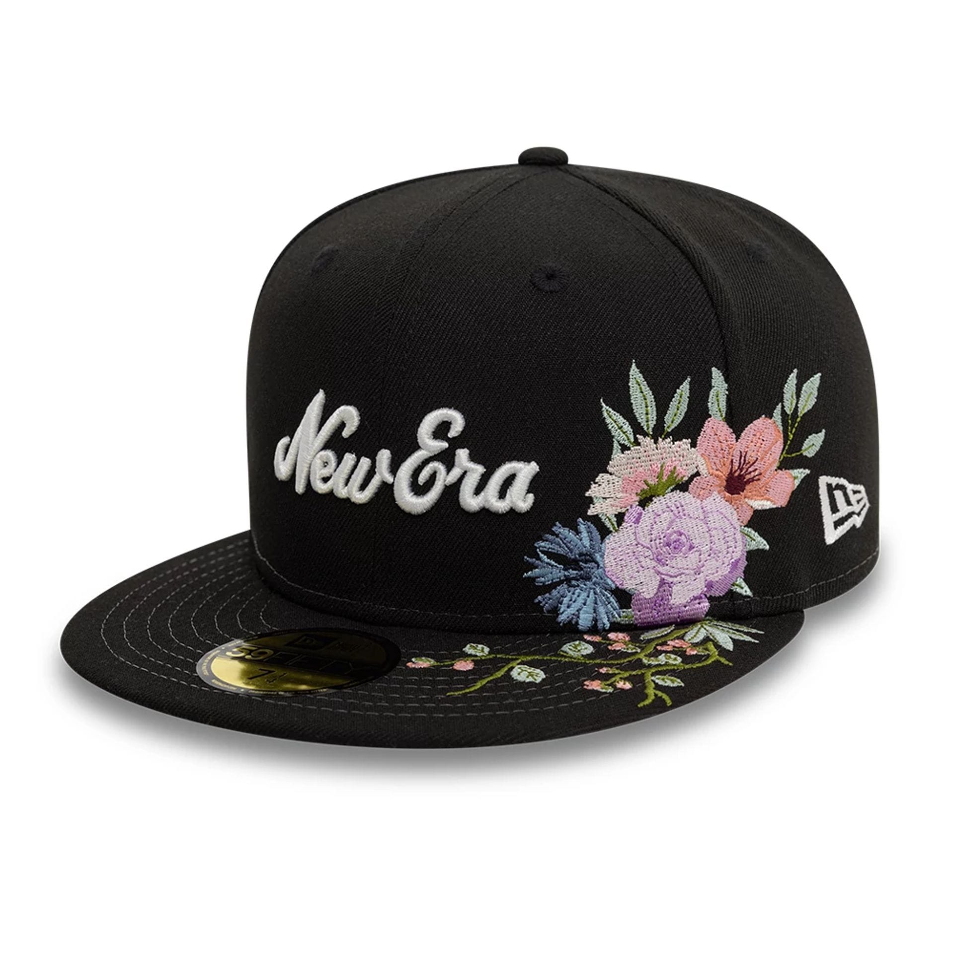 New Era Floral Emblem Black 59FIFTY Fitted Cap-kentox
