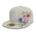 New York Yankees MLB Floral Light Beige 59FIFTY Fitted Cap-kentox