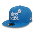 New Era Oversized Script Blue 59FIFTY Fitted Cap-kentox