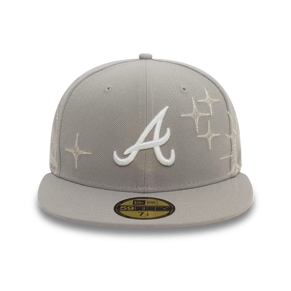 Atlanta Braves MLB Zodiac Grey 59FIFTY Fitted Cap-kentox