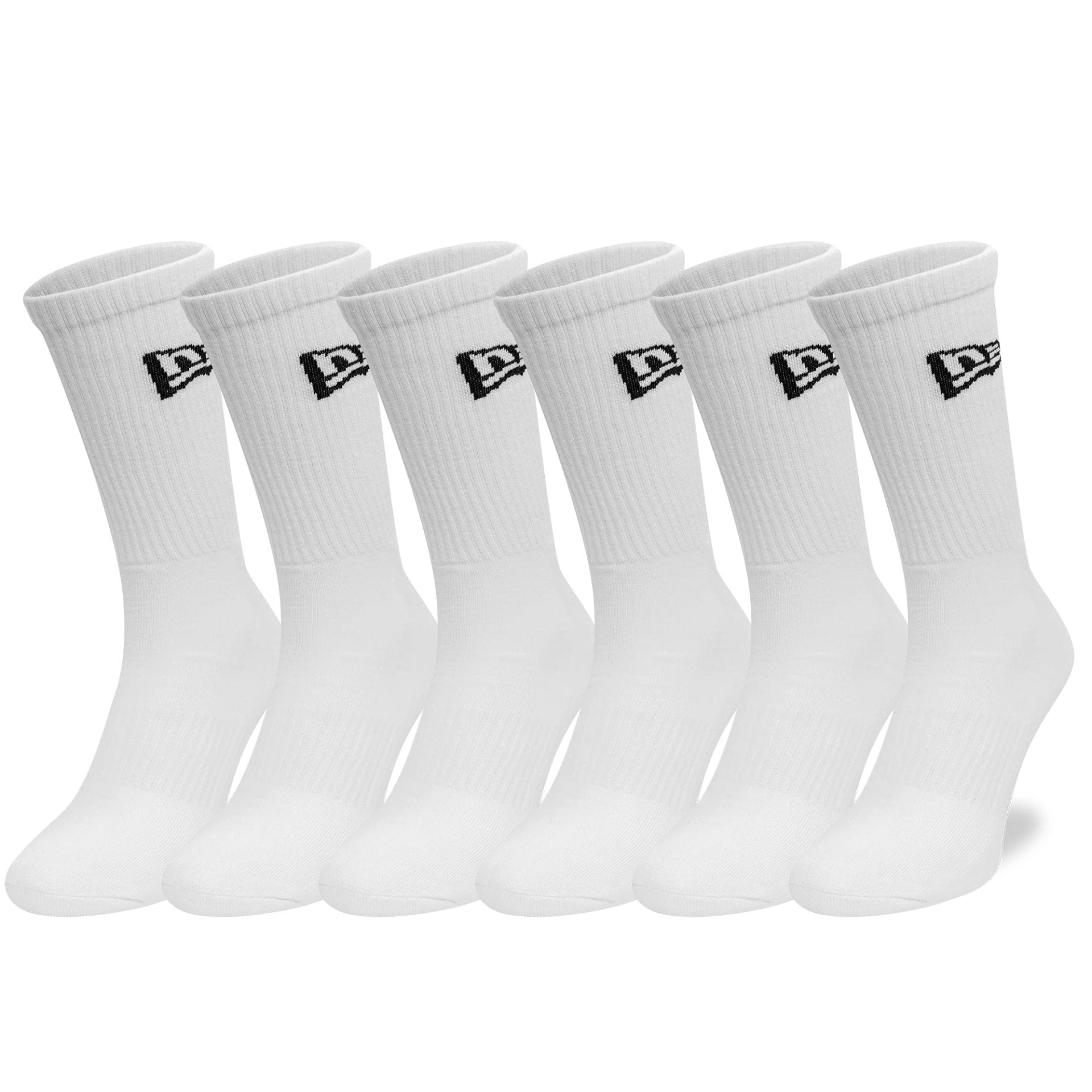 New Era Flag 6-Pack White Crew Socks-kentox