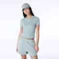 Womens New Era Slim Pastel Blue T-Shirt-kentox