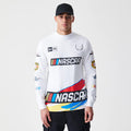 Nascar Generic Logo Modern Driver White Long Sleeve T-Shirt-kentox