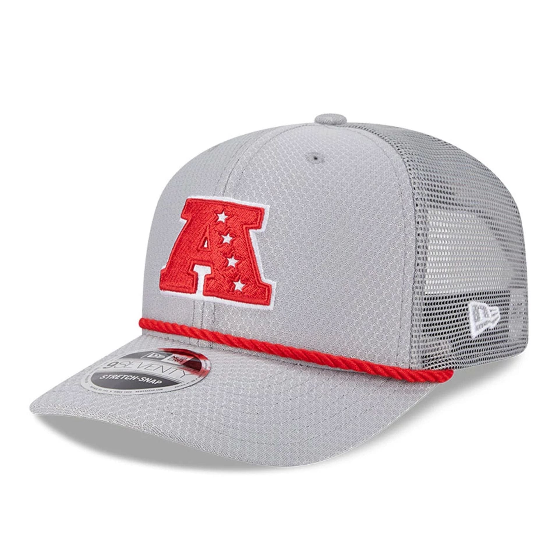 NFL Pro Bowl 2025 AFC Logo Grey 9SEVENTY Trucker Stretch Snap Cap-kentox